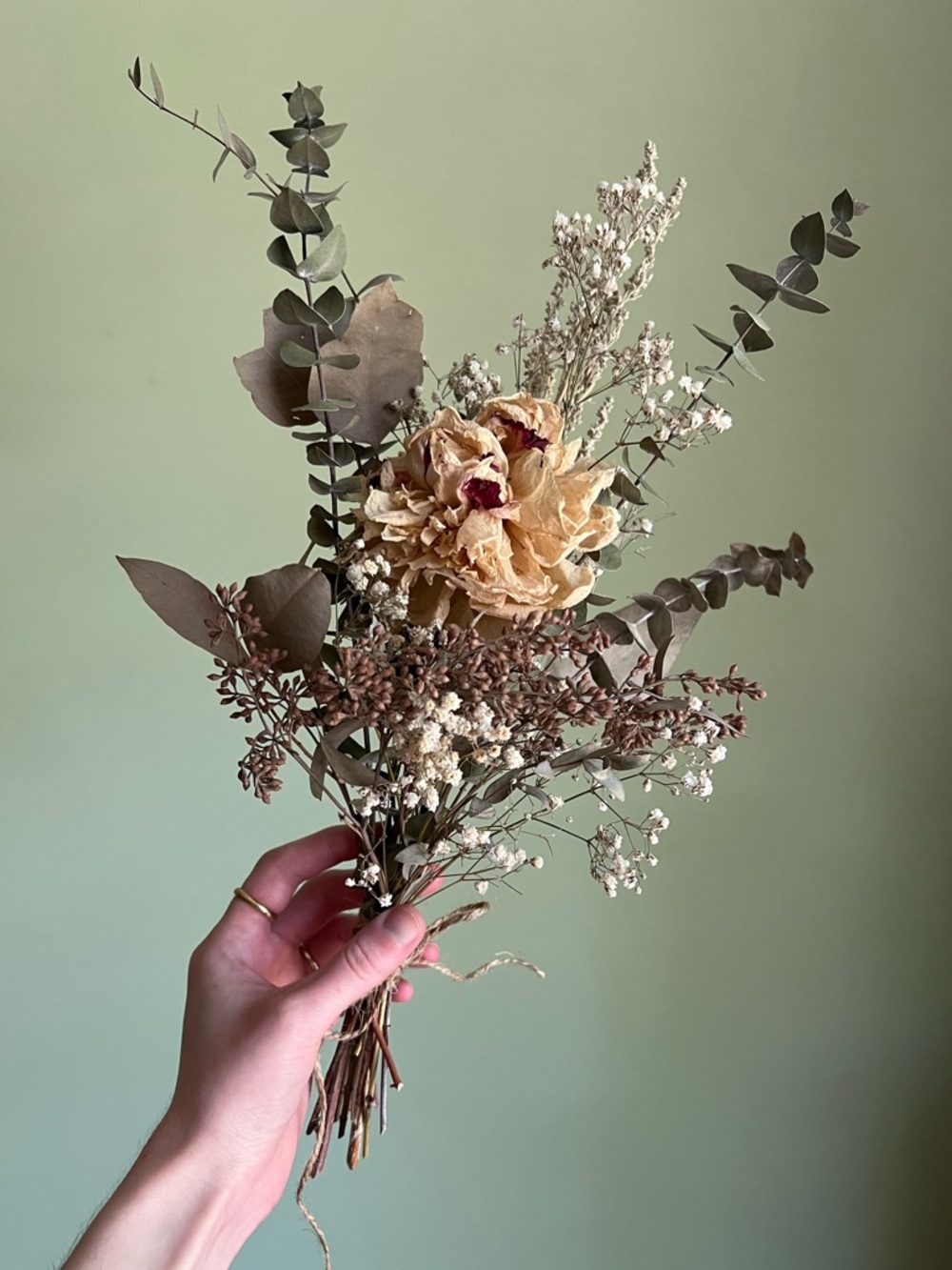 Wild Peony Bouquet, Hand Crafted Dried Flower Bouquet, Cottagecore Decor